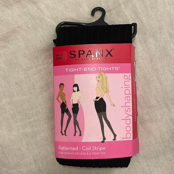 SPANX, Tight-End Tights, Patterned-Coil Stripe, Black, size B, NEW! NEW! NEW!!!! - Picture 1 of 8